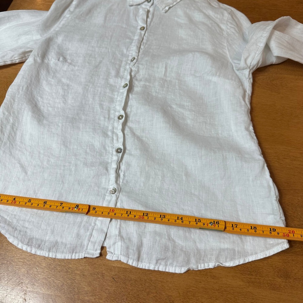 Joie 100% Linen Button Down Shirt Women S White Long Sleeve Coastal Quiet Luxury - Picture 8 of 13
